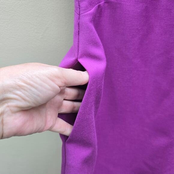 Brooks Brothers Wool Blend Short Sleeve Sheath Dress Career Business Purple SZ 2 - Picture 3 of 6